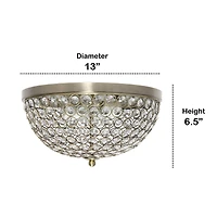 Lalia Home 13" Antique Brass Glam 2-Light Dome Flush Mount, 2ct.