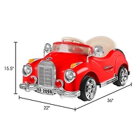 Toy Time Bright Red Battery Powered Ride-On Classic Coupe Car