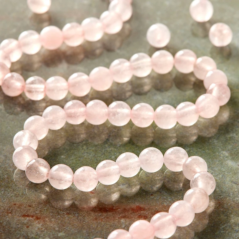 12 Pack: Rose Quartz Round Beads