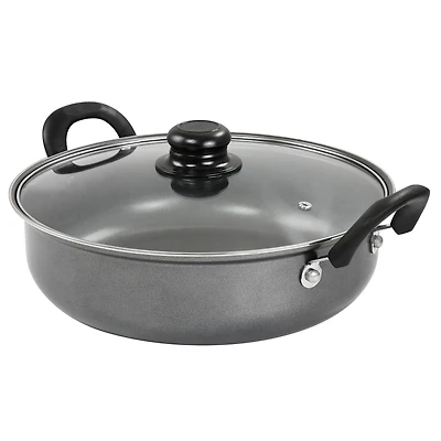 Gibson Everyday® 12" Highberry Gray Nonstick All Purpose Pan with Lid