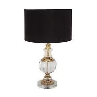 24" Clear Wood Glam Table Lamp