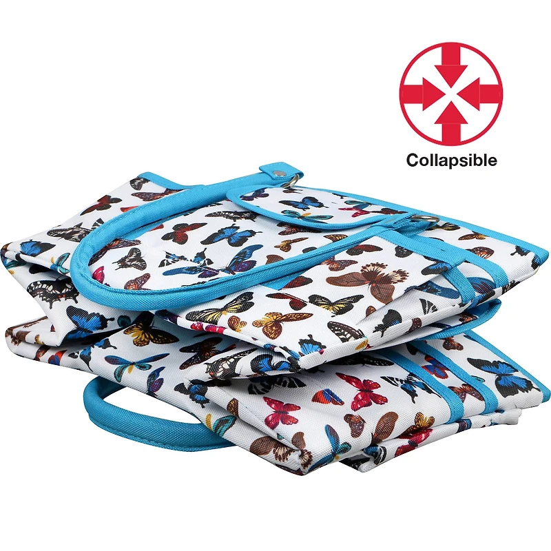 SINGER® Butterfly Print Collapsible Sewing Storage Tote Caddy