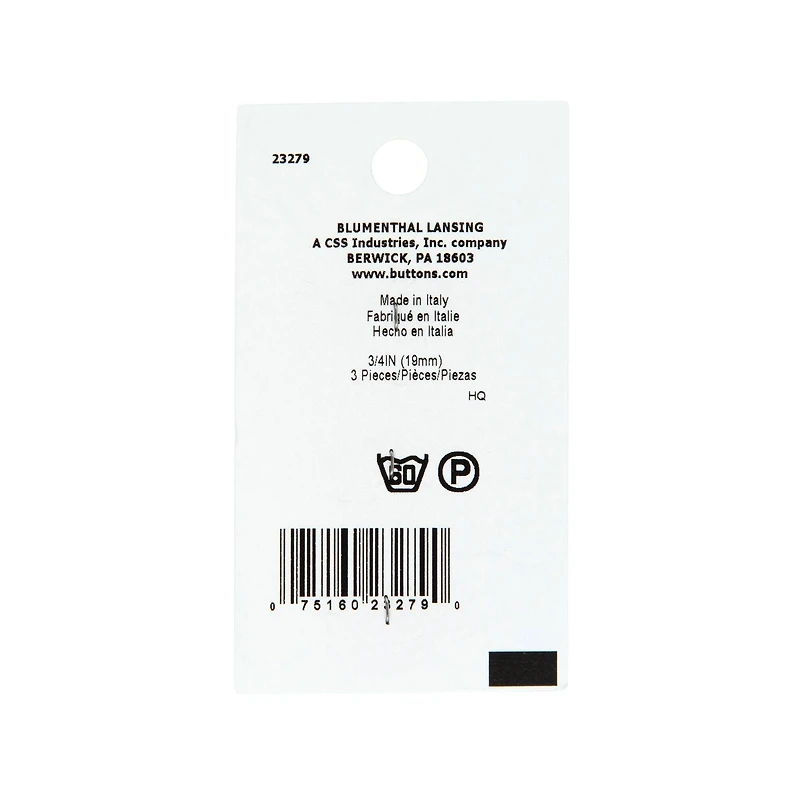 LaMode® 3/4" Light Gray 4-Hole Buttons, 3ct.