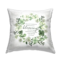 Stupell Industries Irish Proverb & Shamrocks Decorative Printed Throw Pillow