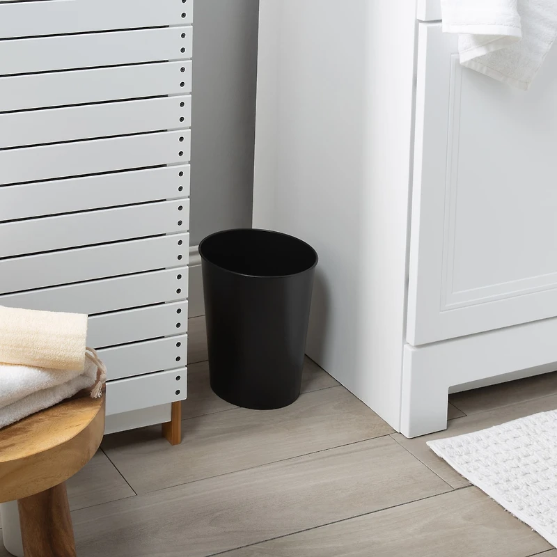 Bath Bliss Matte Black Trash Can