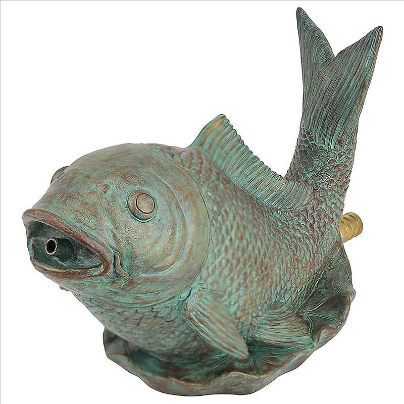 Design Toscano 10.5" Japanese Koi Piped Spitter Statue