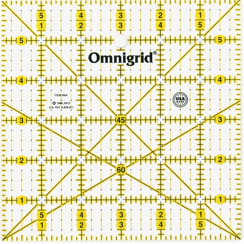Omnigrid® 6" x 6" Square Quilting & Sewing Ruler