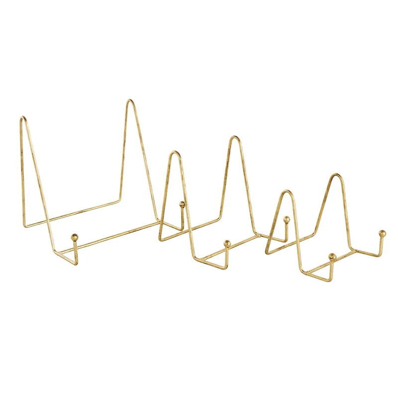 Gold Metal Wide Triangle Display Easel Set