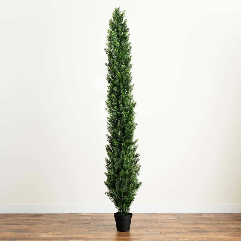 9ft. Potted Green UV Resistant Artificial Cedar Pine Tree