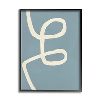 Stupell Industries Blue & White Abstract Curved Black Framed Wall Art