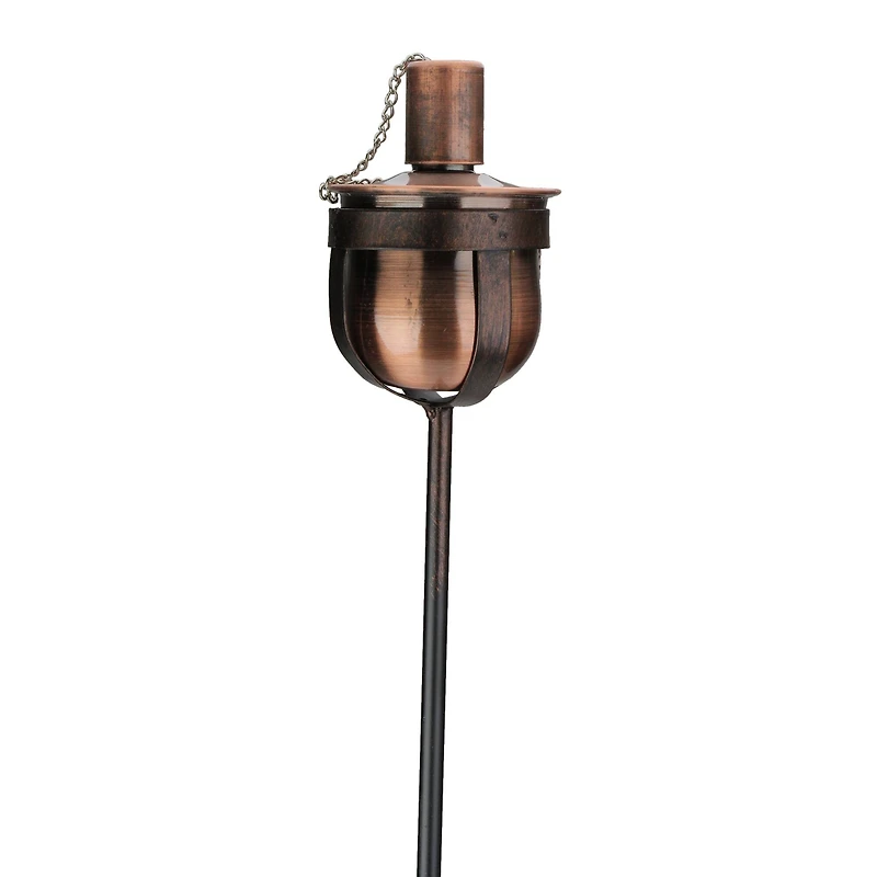 30" Brushed Copper Mini Oil Lamp Patio Torch