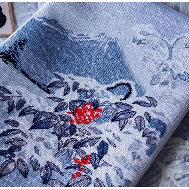 Oven Winter Landscape With Mountain Ash Cross Stitch Kit