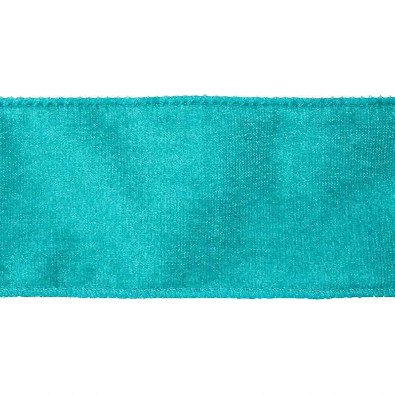 2.5" x 80ft. Turquoise Flocked Wired Jumbo Ribbon by Celebrate It®