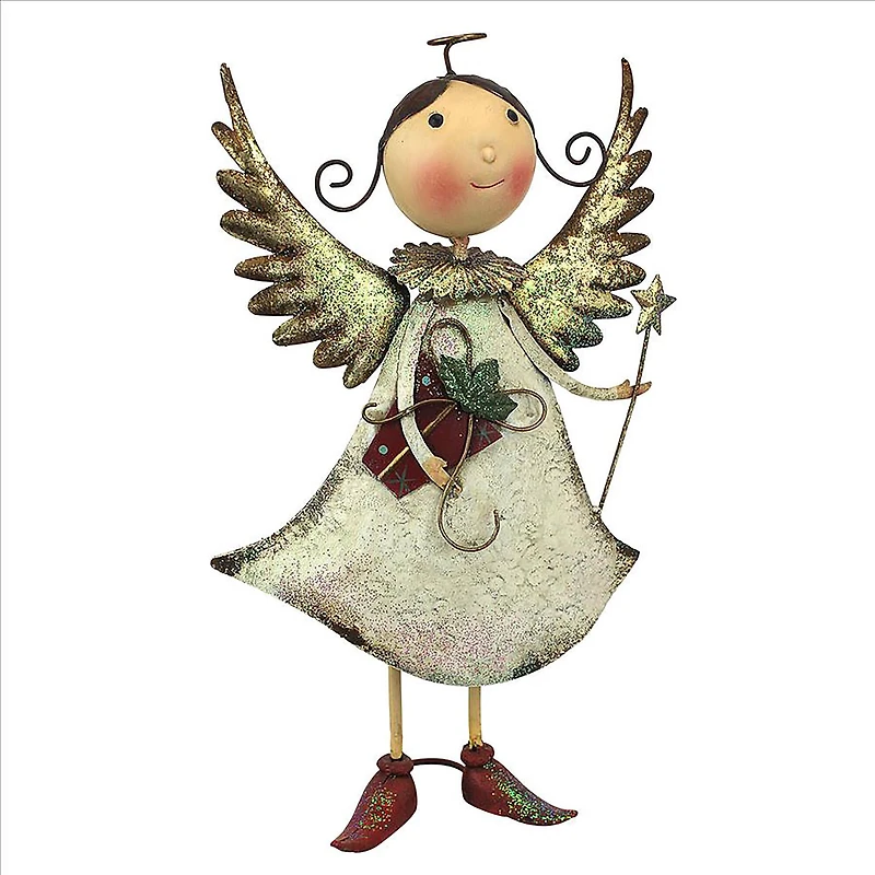 Design Toscano 19" Holiday Helper Clara Metal Angel Statue