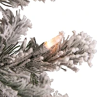 6.5ft. Pre-Lit Flocked Madison Pine Artificial Christmas Tree, Clear Lights