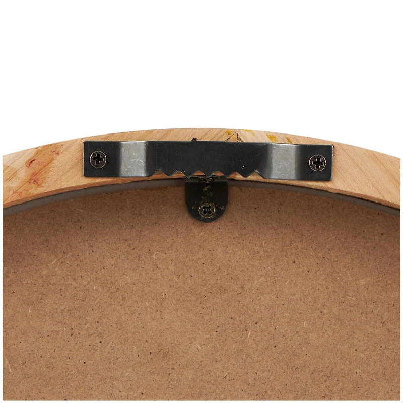 16" Light Brown Framed Wall Clock