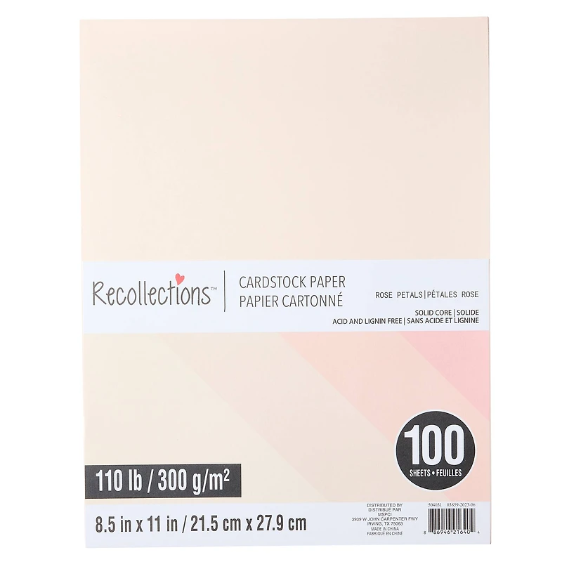 6 Packs: 100 ct. (600 total) Rose Petals 8.5" x 11" Cardstock Paper by Recollections™