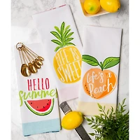 DII® Hello Summer Print Dishtowel, 3ct.