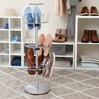 Household Essentials 38" Silver 3-Tier Revolving Shoe Tree