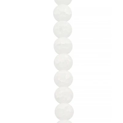 White Matte Crackled Quartz Round Beads, 12mm by Bead Landing™