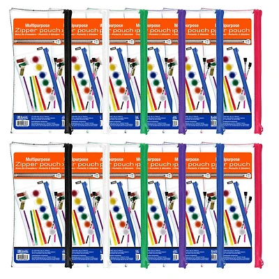Bazic® Clear Multipurpose Zipper Pouch, 12ct.