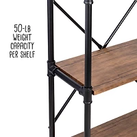 Honey Can Do 3-Tier Industrial Black Bookshelf
