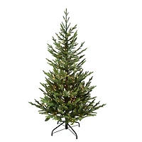 4.5ft. Pre-Lit Natural Fir Artificial Christmas Tree Insta-Shape®, Clear Lights