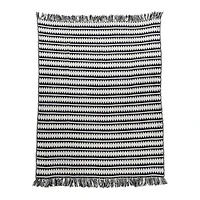 Hello Honey® Striped Cotton Throw Blanket with Fringe