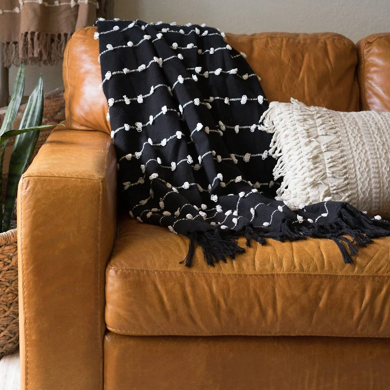 DII® Black Woven Loop Throw