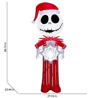 5.5ft. Airblown® Inflatable Christmas Jack Skellington in Red Suit with Spider Snowflake