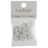 LaMode® 5/8" White Buttons, 20ct.