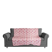 Heart Stripe Pattern 50" x 60" Coral Fleece Blanket