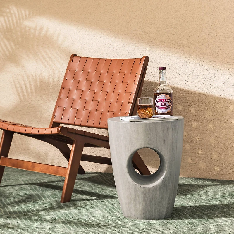 Glitzhome® 18'' Multi-Functional Faux Concrete Accent Table