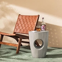 Glitzhome® 18'' Multi-Functional Faux Concrete Accent Table