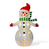 Glitzhome® 8ft. LED Lighted Icy Snowman Inflatable Décor