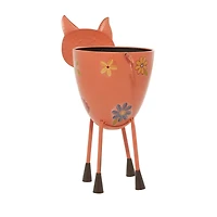 16" Pink Metal Eclectic Pig Planter