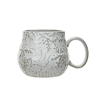 Hello Honey® 16oz. White Snowflake Embossed Stoneware Mug