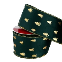 2.5" x 20ft. Green & Gold Trees Wired Ribbon by Celebrate It®