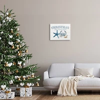 Stupell Industries Christmas By The Sea Nautical Canvas Wall Art