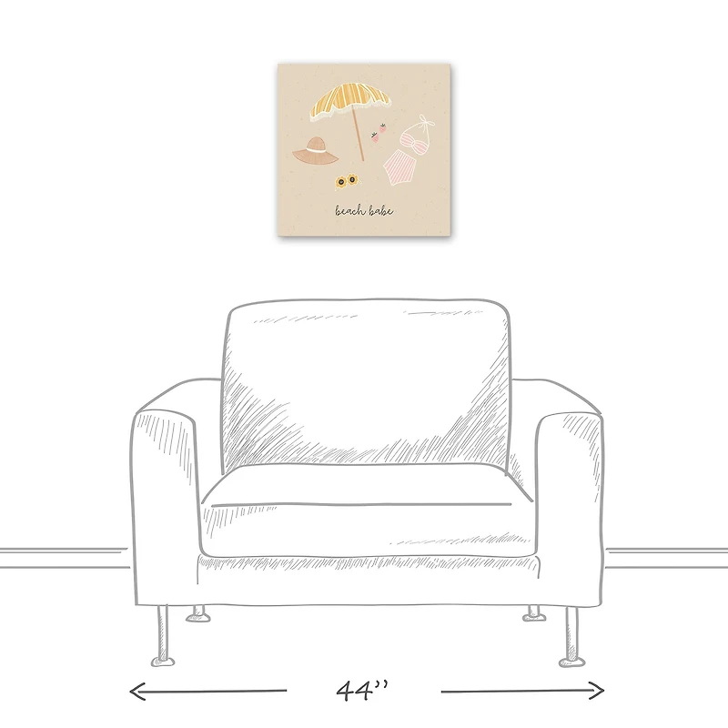 Beach Babe Essentials 16" x 16" Canvas Wall Art