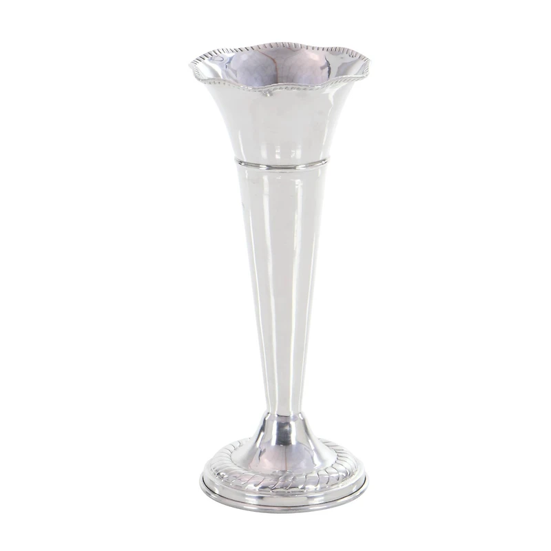 The Novogratz 15" Silver Aluminum Traditional Vase