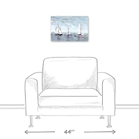 Boats on Horizon Canvas Wall Art