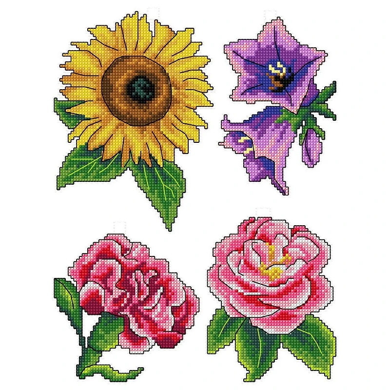 Crafting Spark Flowers Plastic Canvas Counted Cross Stitch Kit