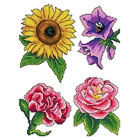 Crafting Spark Flowers Plastic Canvas Counted Cross Stitch Kit