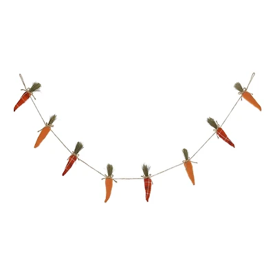 Glitzhome® Easter Burlap Carrots Garland