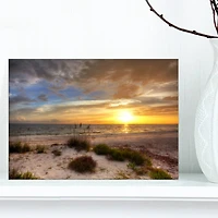 Designart - Sandy Beach with sunset
