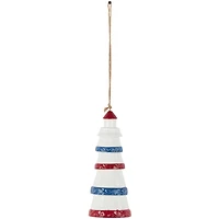 21" Red, White & Blue Ceramic Light House Windchime