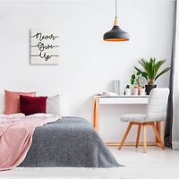 Stupell Industries Never Give Up Phrase Abstract Line Typography Canvas Wall Art