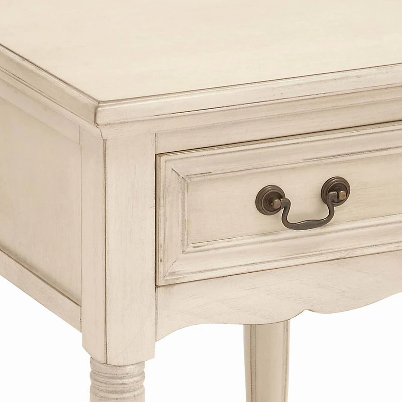 2.5ft. Cream Wood Traditional Accent Table