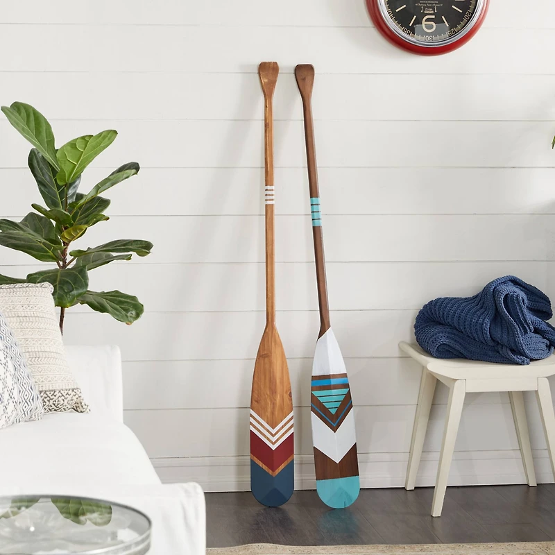 55" Brown Wood Coastal Oars Wall Decor, 2ct.